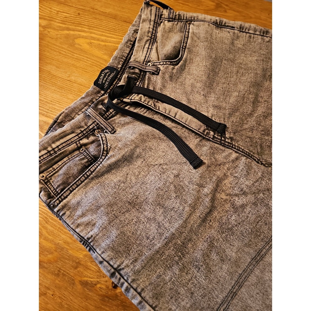 Levi Strauss Signature Gray Acid Wash Drawstring Shorts Mens 34